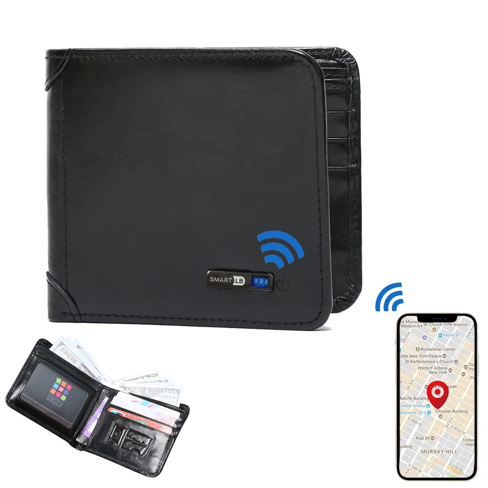

GPS Android Tracker Card for Wallet Android And IOS Smart Wallet for Men with Airtag Tracker Card Holder Gadget Gift