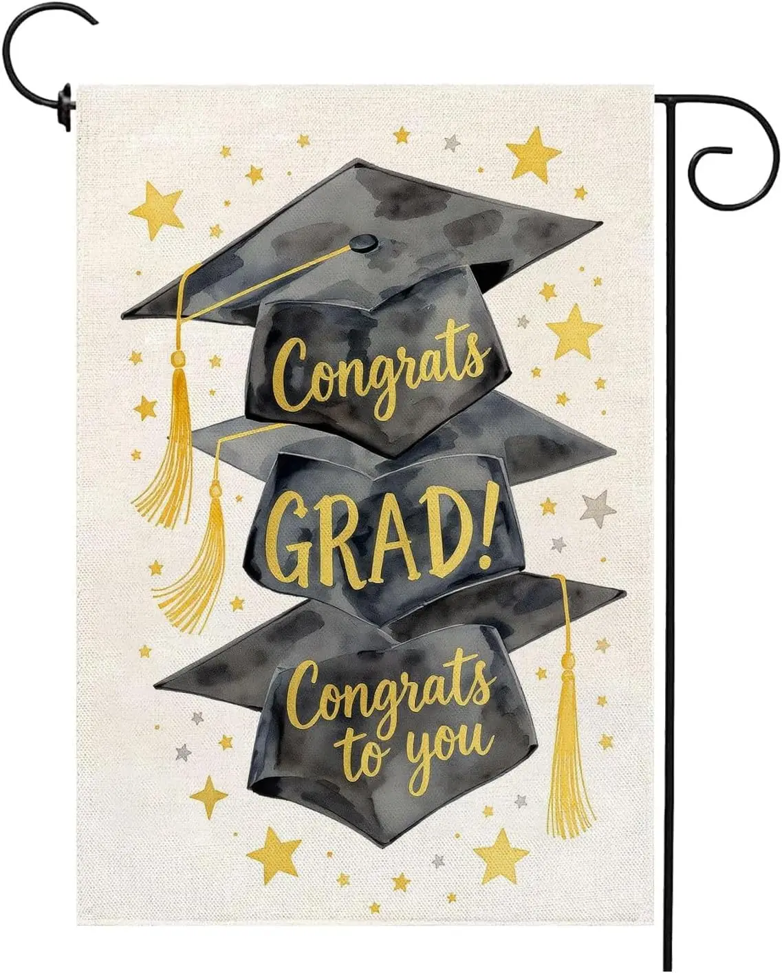 Congrats Graduation Garden Flag,Graduates Caps Diploma Ceremony Class Yard Outdoor Decoration,12x18 Inch Double Sided Outsid jjp