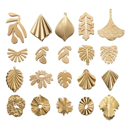 1Pack Raw Brass Monstera Leaf Charm Palm Leaves Earring Charms Pendant For DIY Jewelry Findings Making Accessories