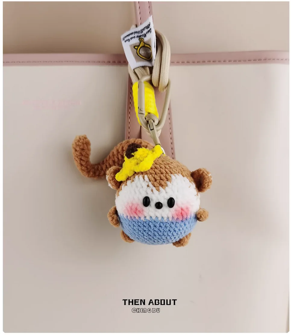 Cute chubby little monkey bag pendant pendant Keychain pendant advanced gift for people.