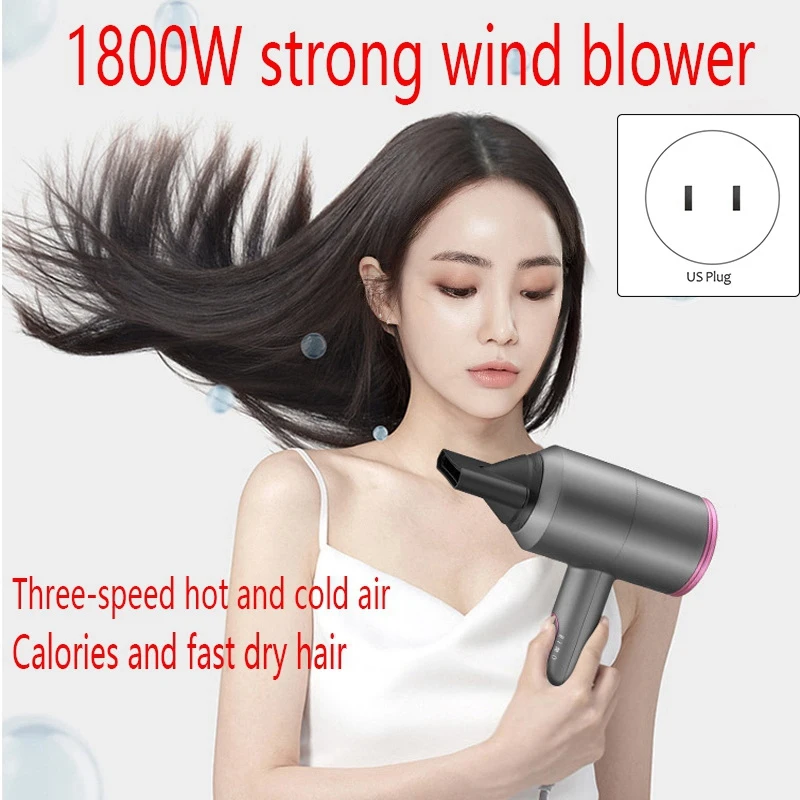 

Professional Hair Dryer Powerful AC Motor 1800W Air Blower Ionic Hair Blow Dryer US Plug