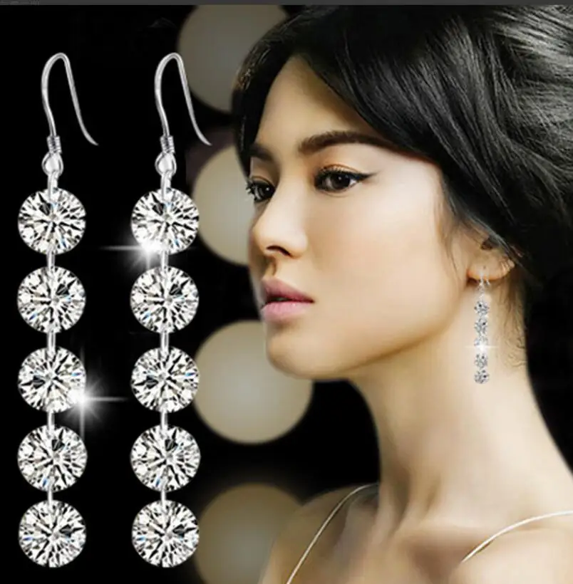 2.5mm 1.80cttw Moissanite Dangle Stud Earrings Trend 2024 Original And Pure 925 Sterling Silver Long Chandelier Earrings