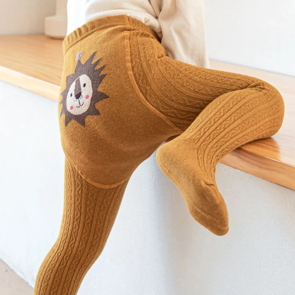 Baby-Baumwollstrumpfhosen mit Cartoon-Tiermustern, große Schrittoffnung, bequeme und hautfreundliche Säuglingsleggings – Detail 4
