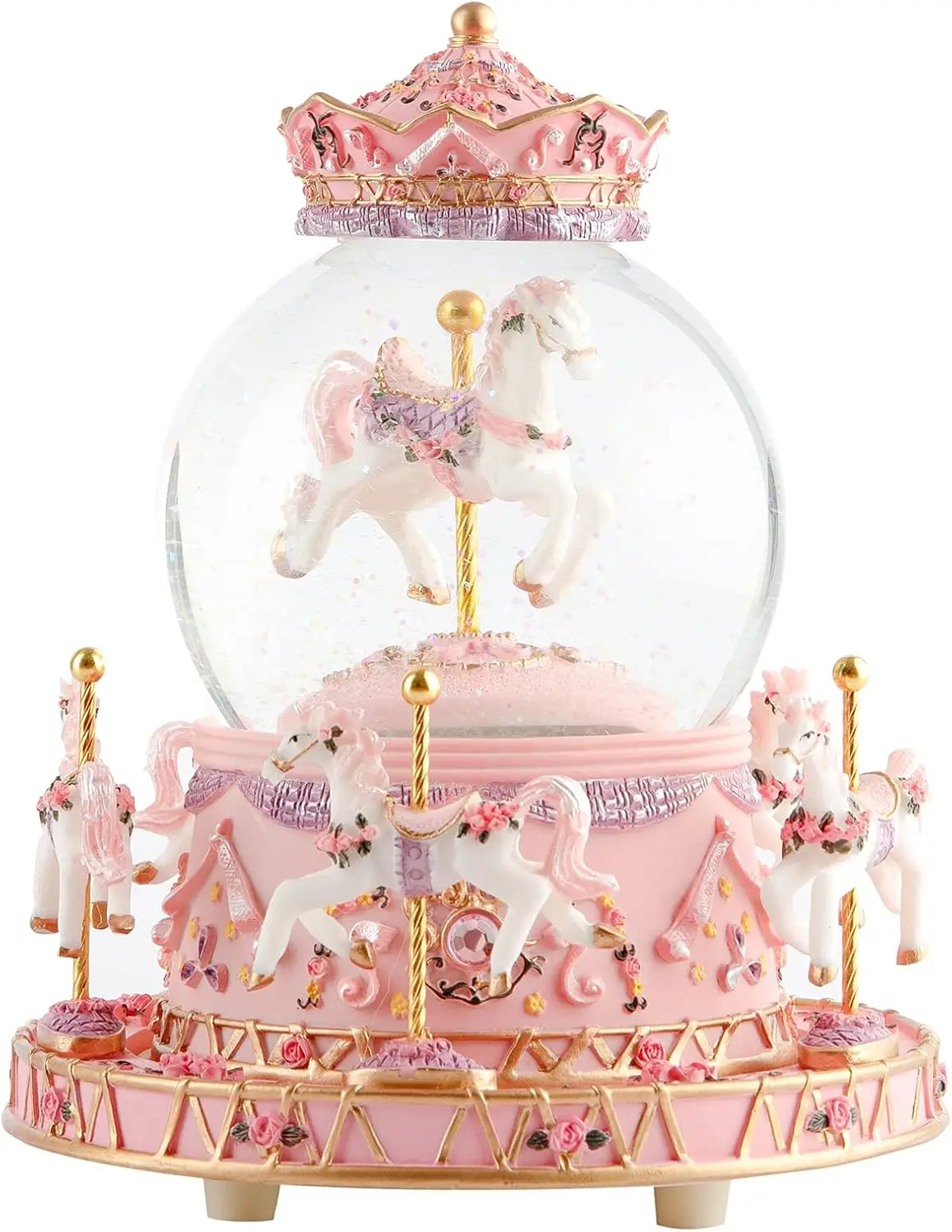 

Color Changing LED Crystal Ball Music Box with Carousel Horses - Perfect Gift for Girls, Women, Daughters on Christmas Birthday