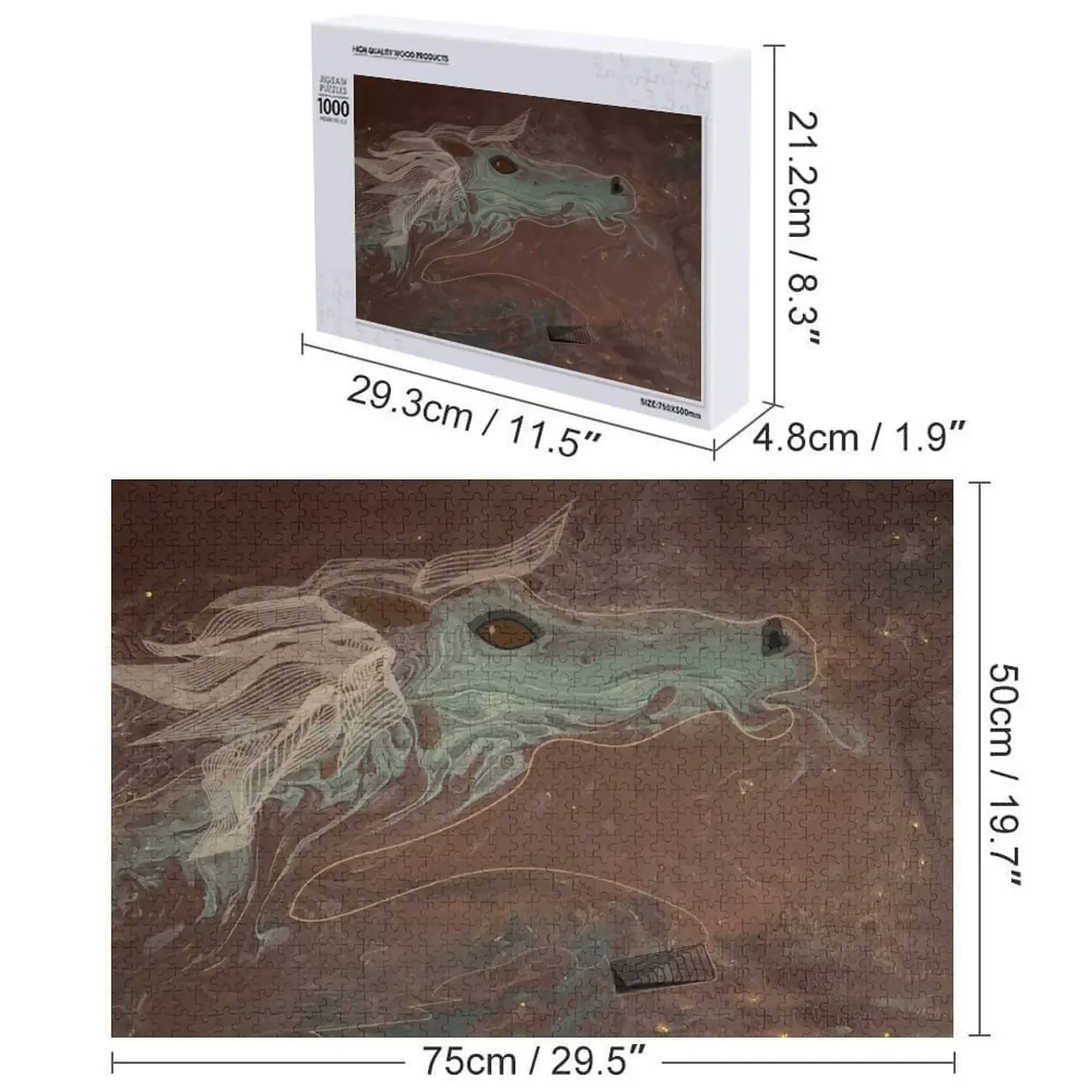 Horse in Space Jigsaw Puzzle Adult Wooden Personalized Photo Gift Custom Wooden Name Custom Gift Puzzle