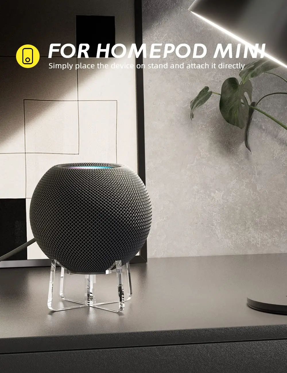 Acrylic Stand for Homepod Mini, Homepod Stand Holder,Safe Stable Mount Protects Homepod Mini Speaker