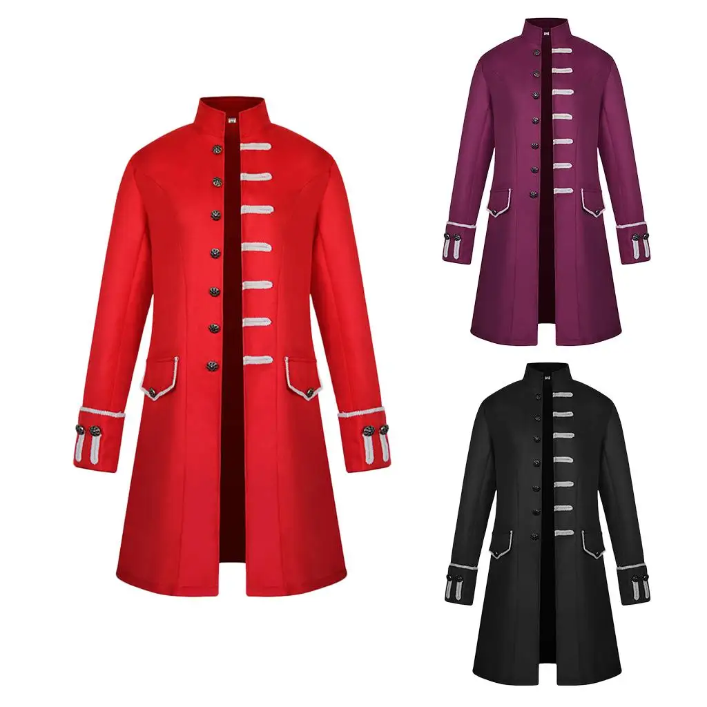 Veste de costume victorienne vintage pour homme, inspirée du steampunk, veste gothique, vêtement d'extérieur élégant pour adulte, carnaval