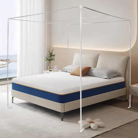 Mosquito Net Canopy Frame, 2m x 2m x 2m Stainless Steel Bed Canopy Frame, Heavy Duty Anti-Rust Frame Curtain Decor