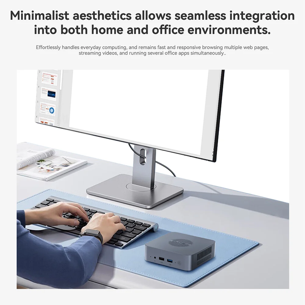Wholesale OUMAX Intel N100/Twin Lake N150 Mini PC 16GB 500GB N95 8GB 256GB Support 1000M LAN Desktop Computer VS T8 Pro B4 Plus