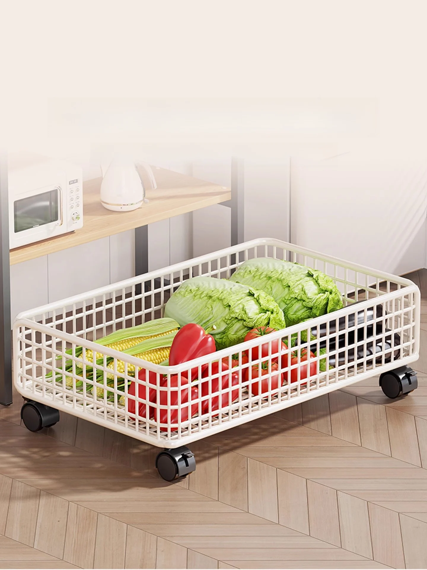 

Kitchen Multi-layer Storage Ra Vegetable Fruit Holder Home Use Rolling Stand Inteated Vegetable Storage Solution
