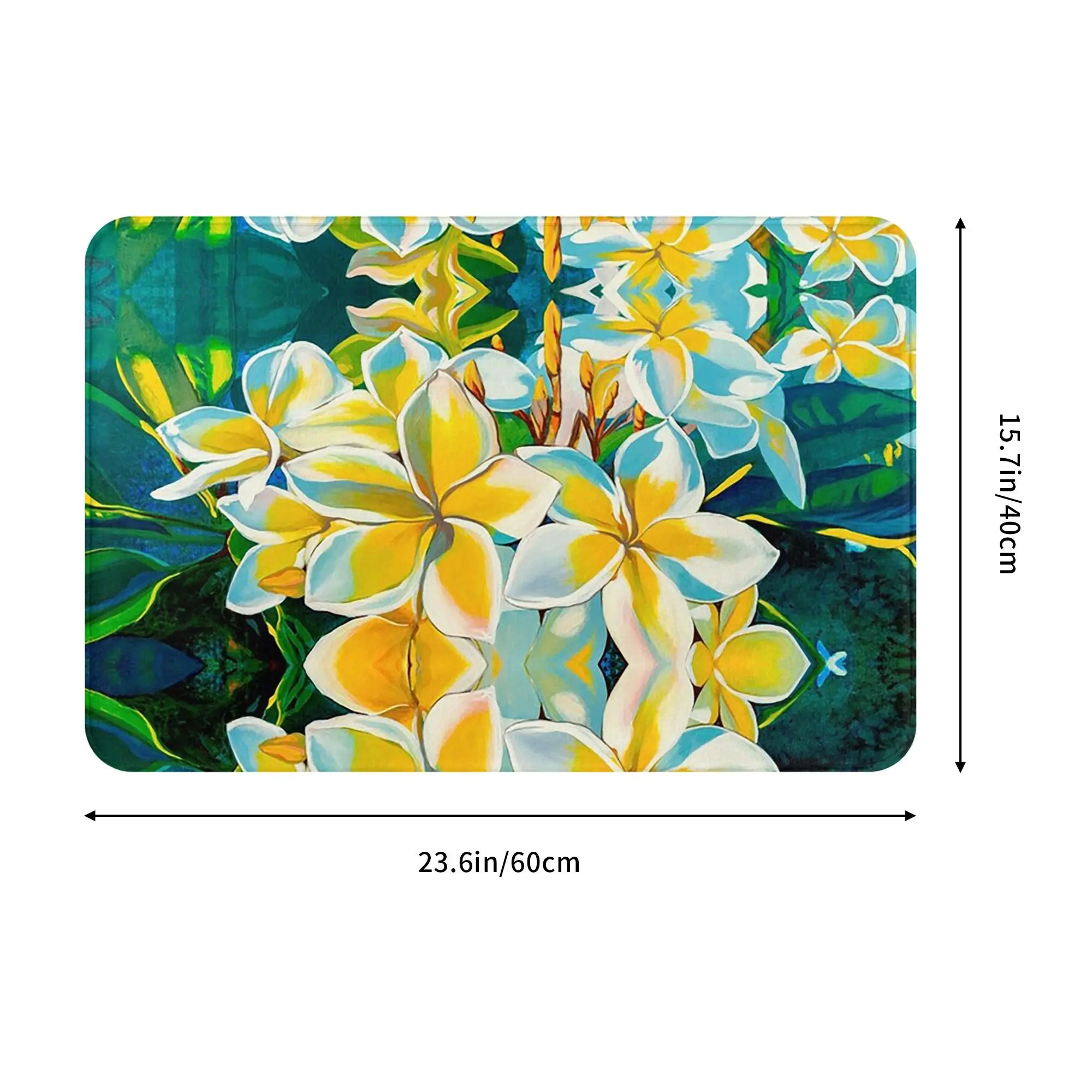 Plumeria Anti-slip Doormat Floor Mat Dust-proo Carpet Rug for Kitchen Entrance Home Balcony Footpad Mats