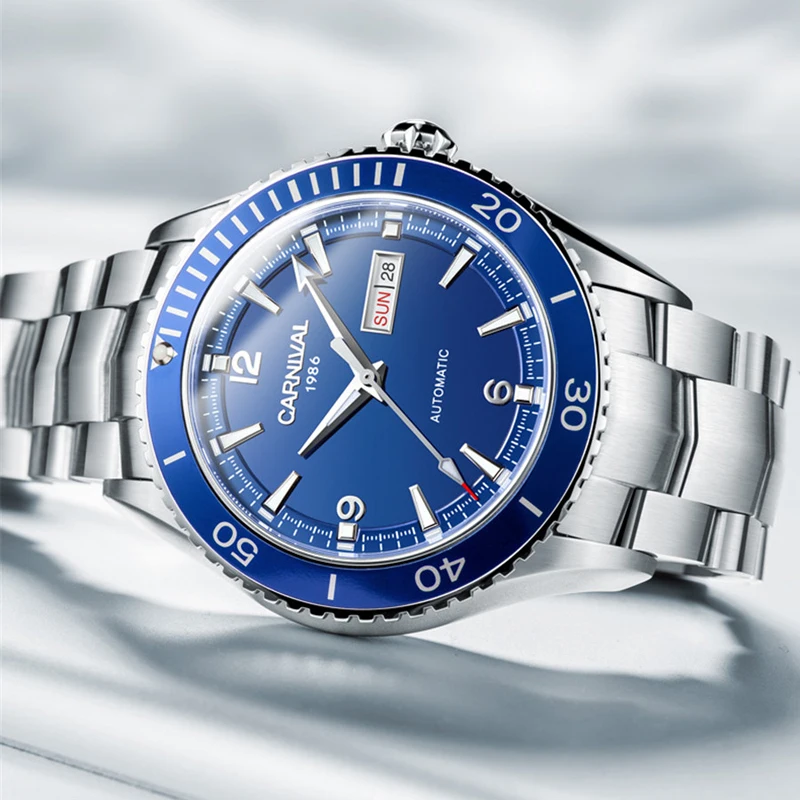 

Часы наручные карнавальные мужские водонепроницаемые, брендовые Роскошные светящиеся Автоматические Механические Спортивные для плавания, 5 атм