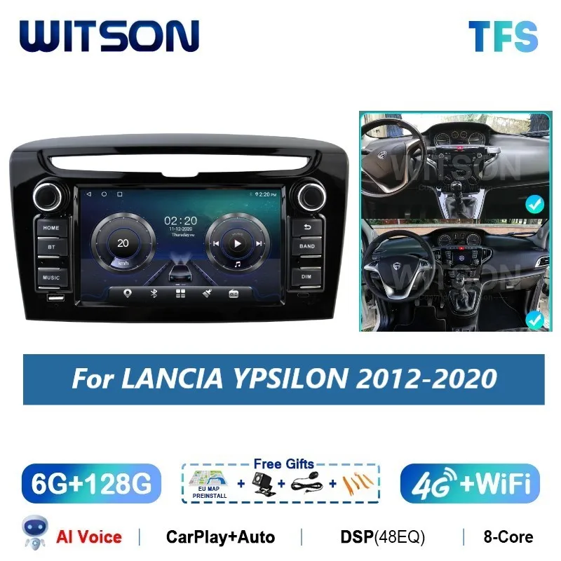 WITSON Android 15 estéreo automático para LANCIA YPSILON 2012-2020 Carplay Navi Multimedia Radio de coche GPS WiFi unidad principal de vehículo