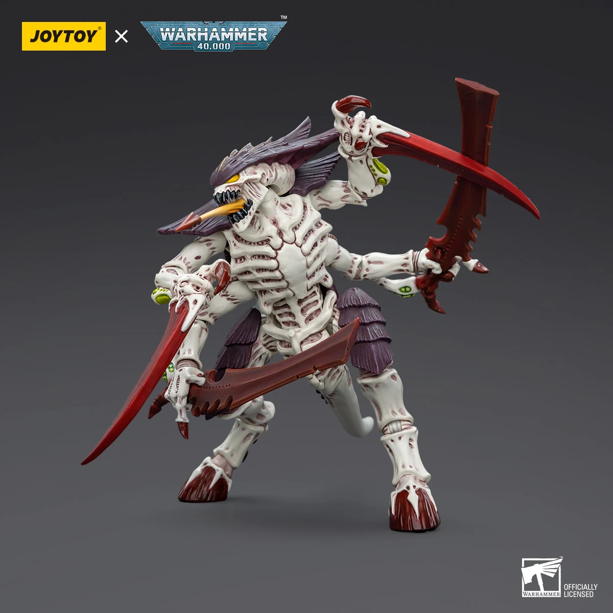 Joytoy warhammer 40k figura de ação tyranids colmeia frota leviatã tyranid guerreiro com ossoswords escala 1:18 anime modelo brinquedo presente