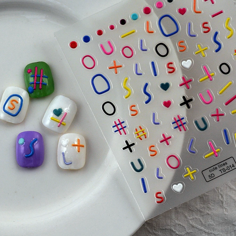 Pegatinas de uñas en relieve de amor blanco y negro 5D, decoración de Arte de uñas, pegatinas florales coloridas, prensa en las uñas, calcomanías de uñas de mariposa