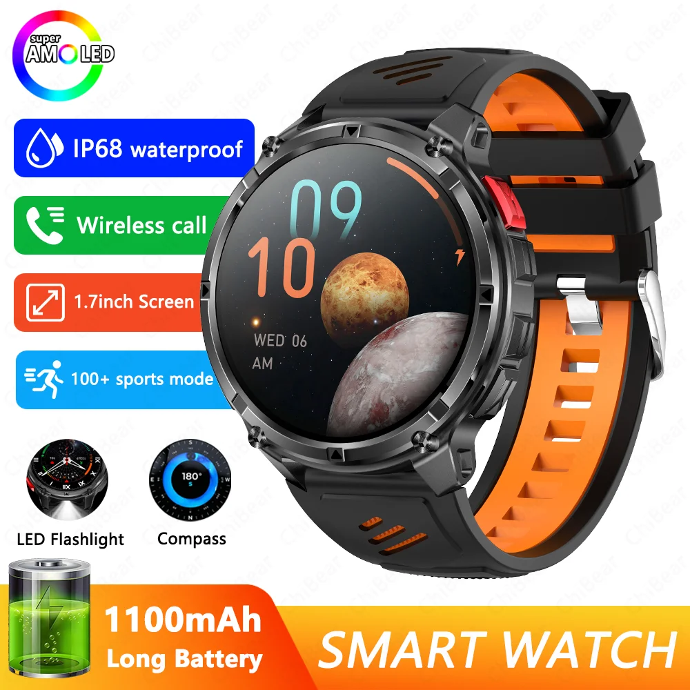 2026 Nieuwe T-Rex3 Pro 1100 mAh Batterij Smart Horloge GPS pad 5ATM Waterdichte Sport Run tracker Buiten Kompas Militaire Smartwatch