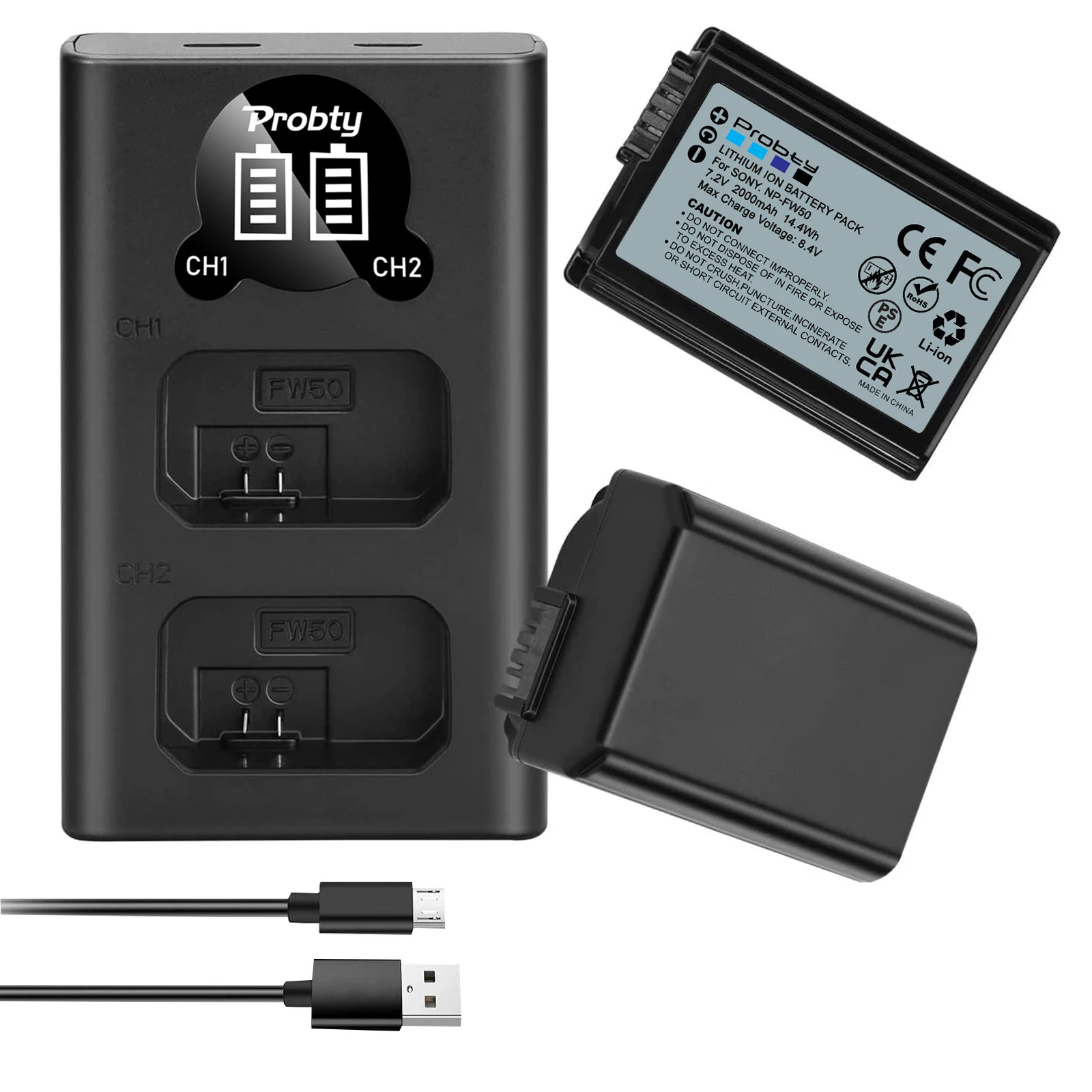 NP-FW50 NP FW50 Battery + Charger For Sony ZV-E10 A7 A7R A7RII A7II A7SII A7S A6000 a6300 a6400 a6500 RX10 NEX-3 NEX-5Series