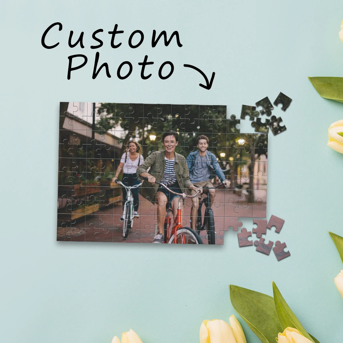 1pc Custom Photo Single Portrait Wooden Jigsaw Puzzle,Ideal Anniversary,Wedding,Birthday,Valentine Gift For Family Friends