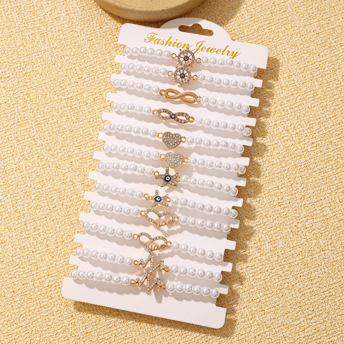 12 Chain Niches Fine Design Teen Cartoon Bracelet Pearl Beaded Bracelet Men Women