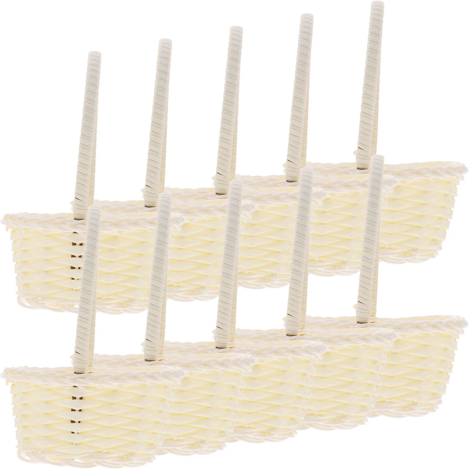 12Pcs Cute Picnic Basket Woven Handheld Basket Large Opening Smooth Material for Fruit Snacks Sundries Easter Outdoor Use