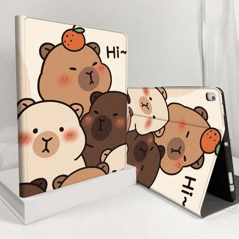 Luxurious Adorable Capybara For Samsung Galaxy Tab S11 S10 S9 S8 S7 S6 A11 A9 A8 A7 Lite FE Plus Fashion Inch Tablet Case Soft