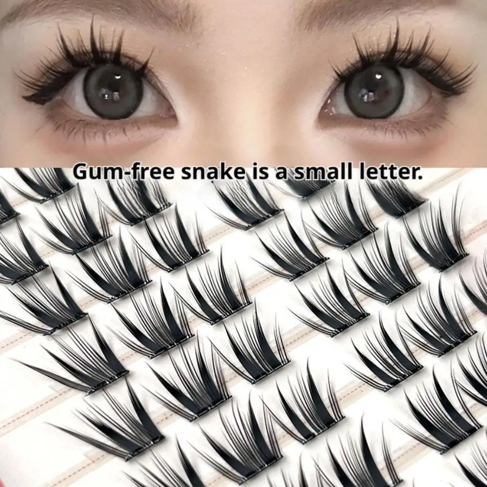 مجموعات ذاتية اللصق الثعلب الرموش الصناعية لا حاجة للغراء قابلة لإعادة الاستخدام لتقوم بها بنفسك رموش فردية طبيعية سميكة رقيق رموش مانغا