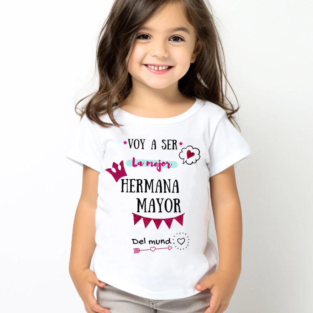 Je deviendrai la meilleure sœur du monde enfant T-shirt fille à manches courtes hauts col rond imprimé t-shirts filles vêtements d'été