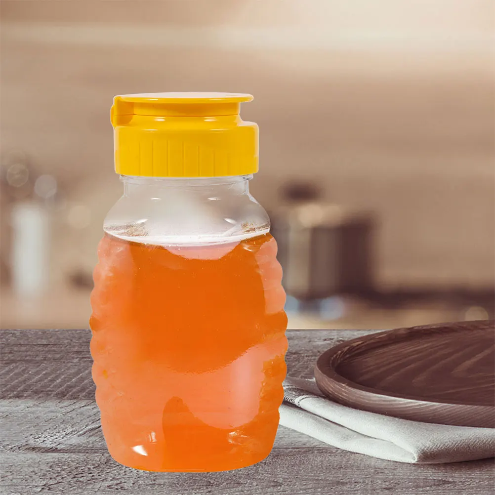 

4 Pcs Honey Dispenser Bottles Empty Squeeze Small Jars for Travel Portable Maple Syrup Ketchup Storage Glass Bottle Sauce
