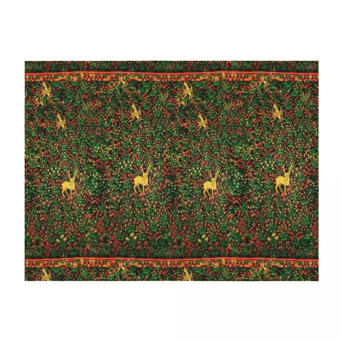 중세 태피스트리 노란색 담요 아기용 장식용 침대 담요 및 담요