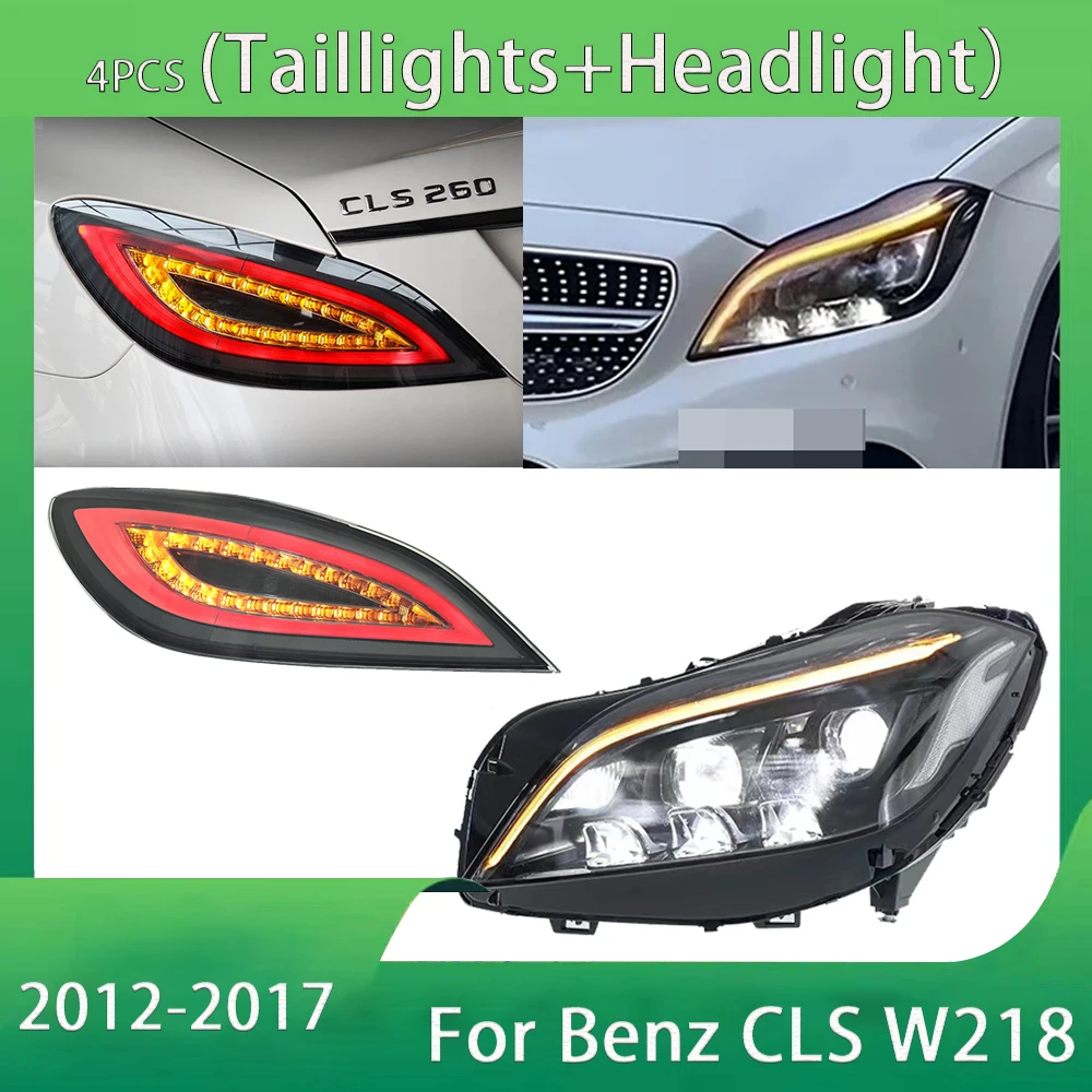 

Автомобильная светодиодная фара с задним фонарем в сборе для Mercedes Benz CLS W218 2012-2017, обновление светодиодного указателя поворота, дневные ходовые огни