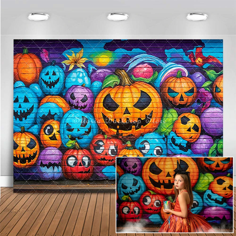 

Фотофон Джек-о-фонарь граффити Джем детский торт разбивать фотографию фон Хэллоуин