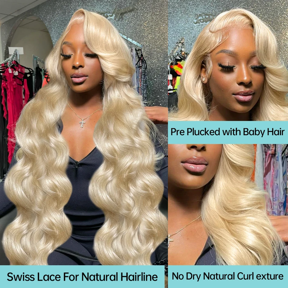 Perruque Lace Front Wig Body Wave Naturelle, Cheveux Humains, Blond Miel 613, 13x6, 13x4, Transparent HD, 30 Pouces, pour Femme Africaine