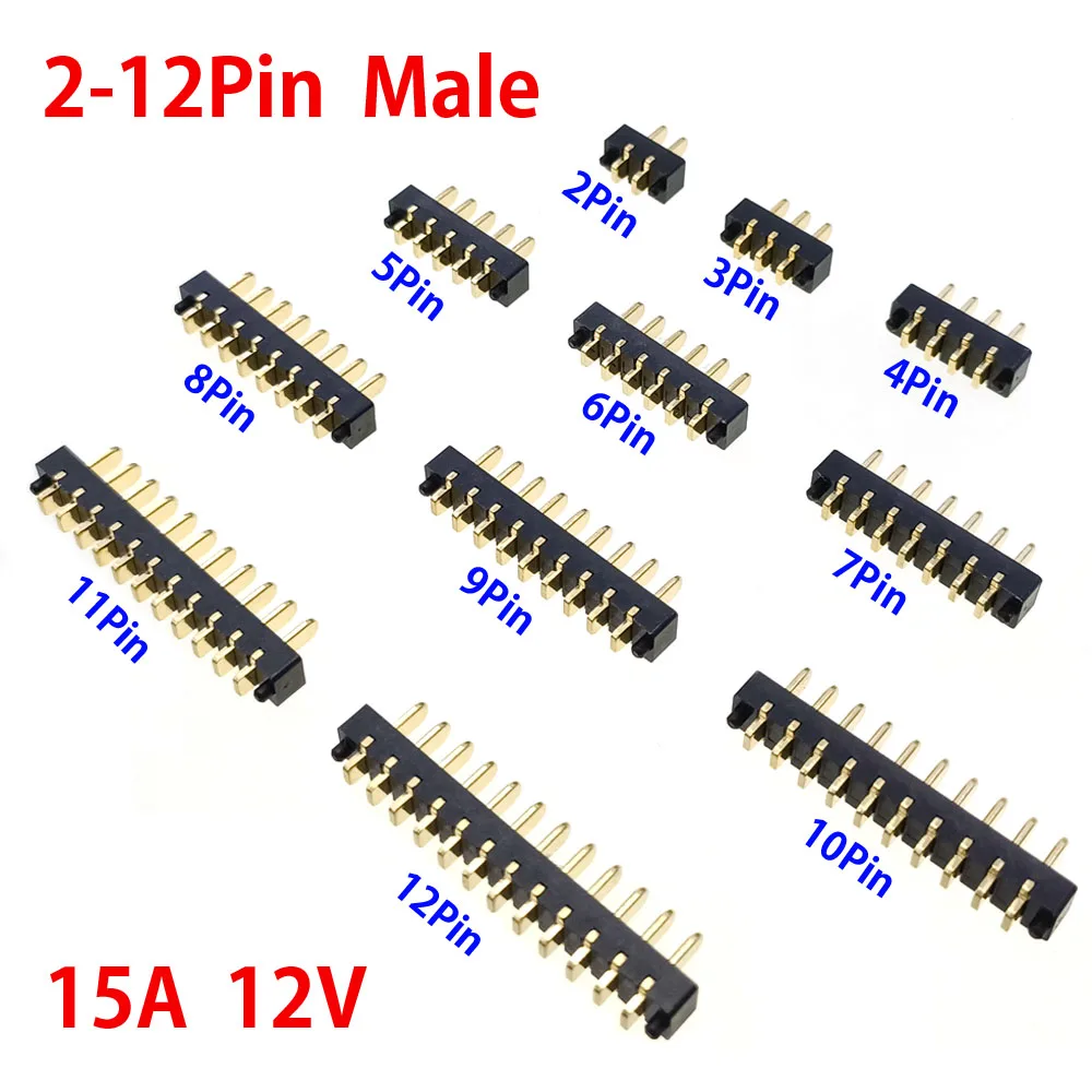 3.0mm Pitch 2/3/4/5/6/7/8/9/10/11/12Pin Male Female Plug Socket Battery Power Connectors 15A 12V High Current Battery Connector
