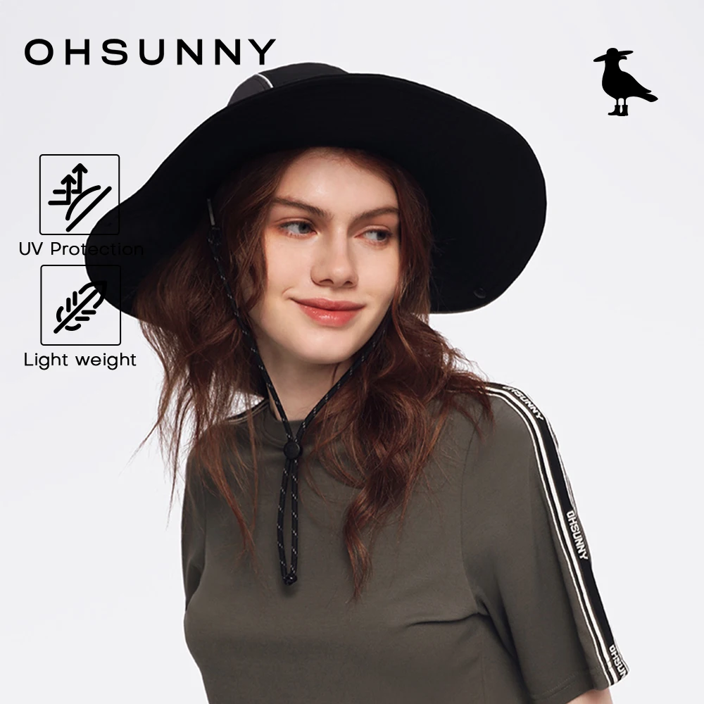 

OhSunny Hiking Bucket Hats for Women Windproof Caps Contrasting Colors Spring Summer Outdoor Sun Protection Wide Brim Sunhats