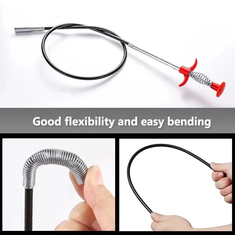 Spring Pipe Dredging Tools Drain Cleaner Sticks Clog Remover Cleaning Household for Kitchen Bathroom Sewer Bending Sink Tool