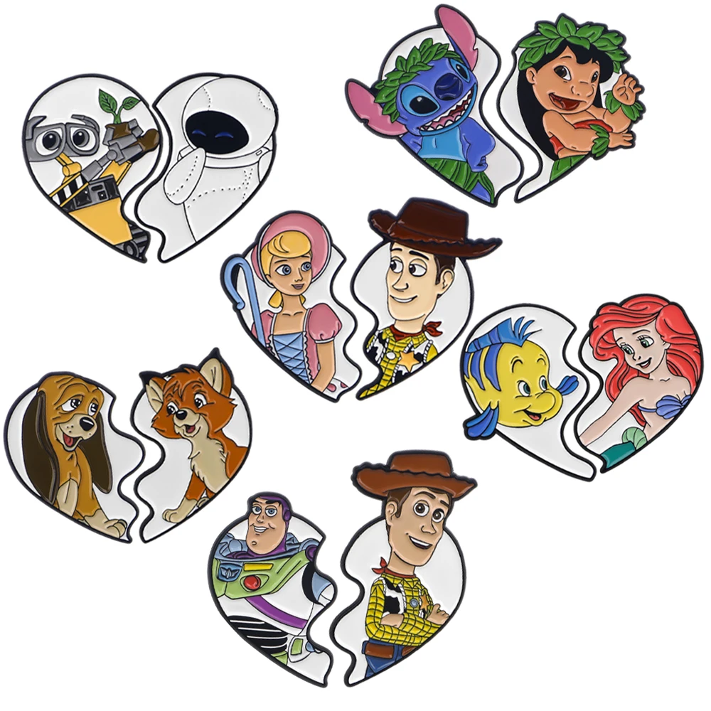 

Heart-shapedBadges Lapel Pins for Backpacks Metal Enamel Pin Brooches for Women Trendy Jewelry Accessories Gifts