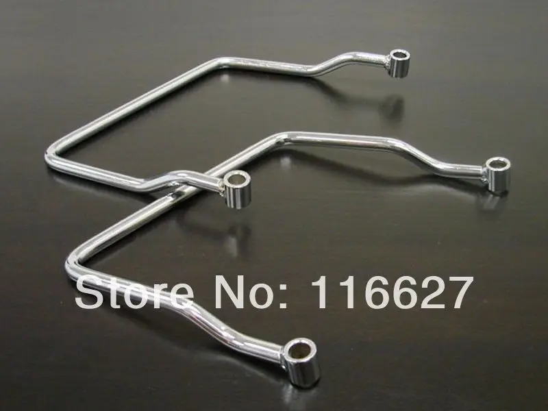 Chrome Luggage Saddle Bag Support Bar Mounts Bracket  8-1/4