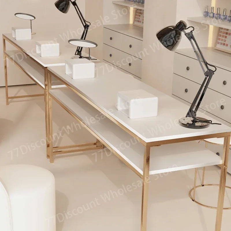 White Simple Desk Nail Tables Manicure Professional  Makeup   Living Room Mesa Manicura Salon Furniture MR50NT