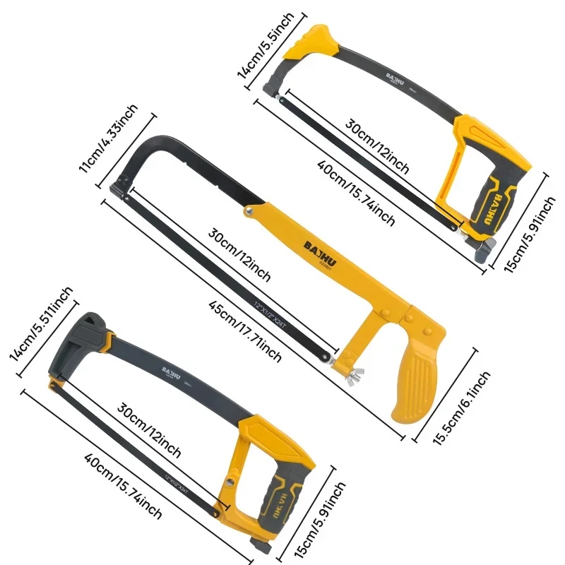 Multifunctional Adjustable Hacksaw Frame Camping Home Carpentry All-Steel Saw Cutting Metal Pipes Professional Hand Tools