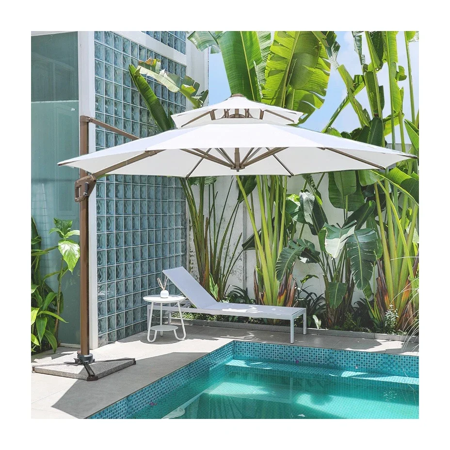 

Parasol Outdoor Big Garden Sun Aluminum hotel pool Windproof patio Roman Cantilever Umbrella