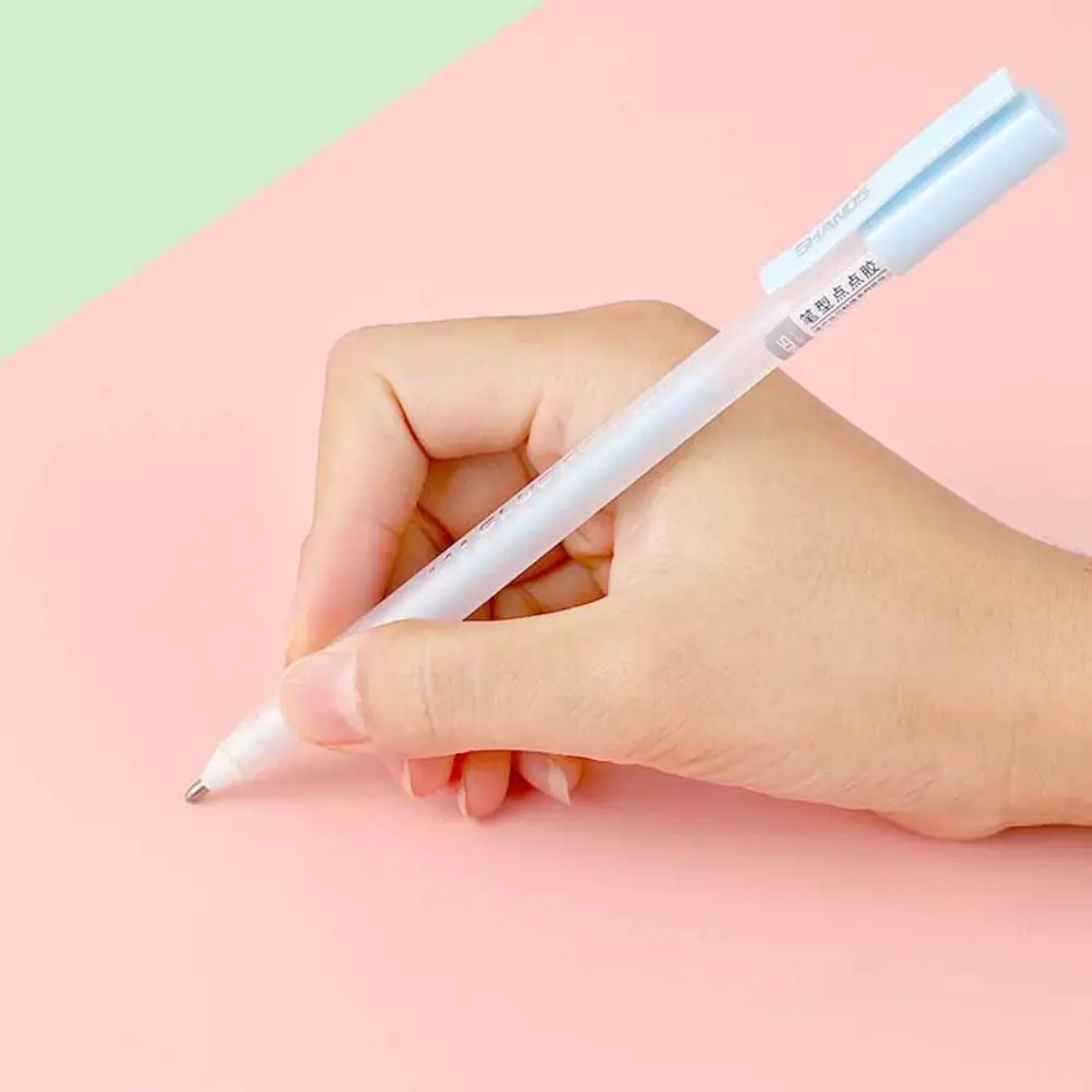 DIY Candy Color Glue Pen Creative Pen Shape Solid Glue Stick Pen Stationery Quick-Drying High Viscosity Glue