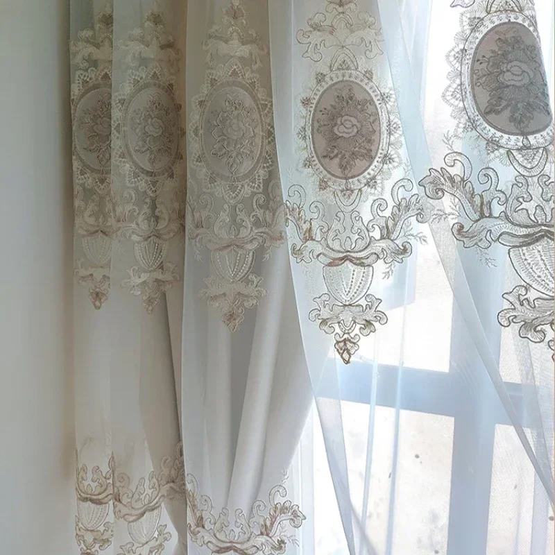 

French Court Lace Blackout Curtains For Living Room Bedroom Dining Study Romantic Luxury WarmColors CustomSize Grace Decor Tulle