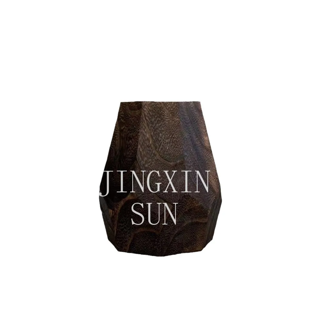 Eight corners retro wooden vase texture flower arrangement wooden flower utensils modern simple log handicrafts