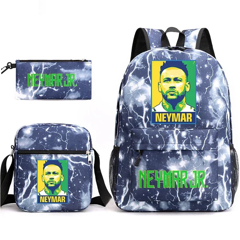 Sn88 Neymar Avatar print student backpack pencil bag shoulder 3-piece casual school set * #2 @ 5