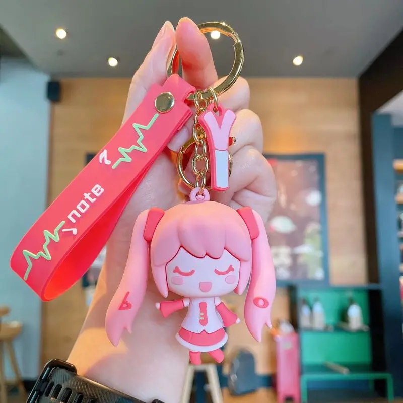 Porte-clés Anime Hatsune Ku, figurine Kawaii, modèle de dessin animé en PVC, ornements de clé, pendentif mignon, sac de voiture au beurre, cadeau d'anniversaire, nouveau, 6cm