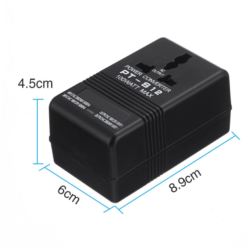 100w Dual Voltage Transformer Portable Lightweight 110/120v To 220/240v Step-up Down Power Converter