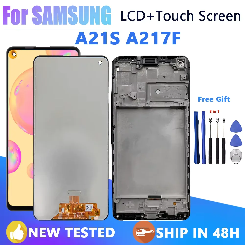 

6.5" A21S Display Screen for Samsung A21S A217 A217F/DS LCD Display Touch Screen Digitizer With Frame Replacement+Tools