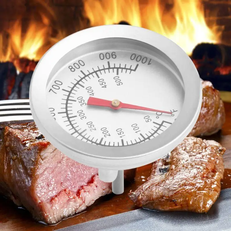 

896A Stainless Steel Barbecue BBQ Smoker Grill 50-500℃ Thermometer Temperature Gauge