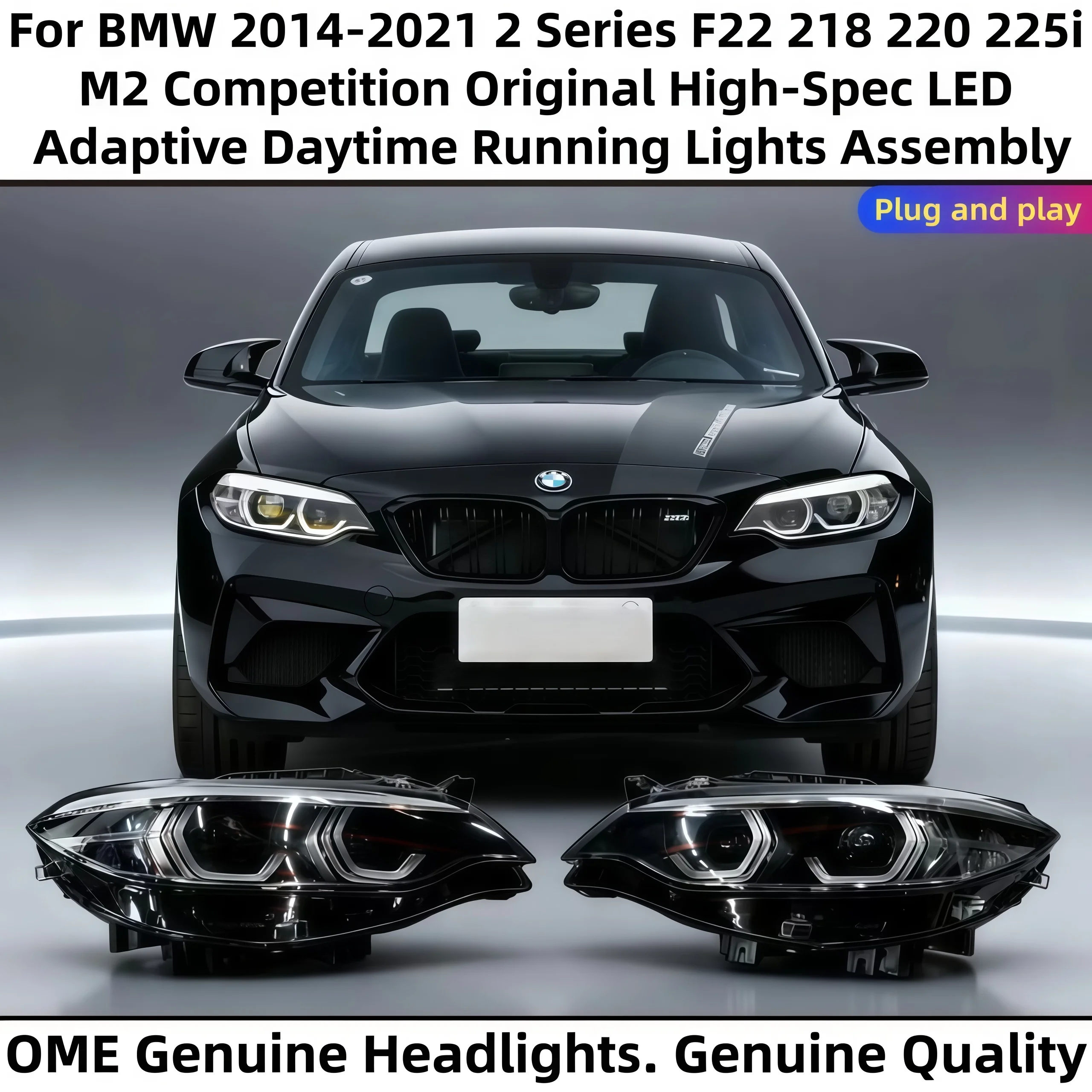 

For BMW2Series2014-2021 F22 218 220 225i M2Competition Original High-Configuration LED Adaptive Headlight Daytime Running Lights