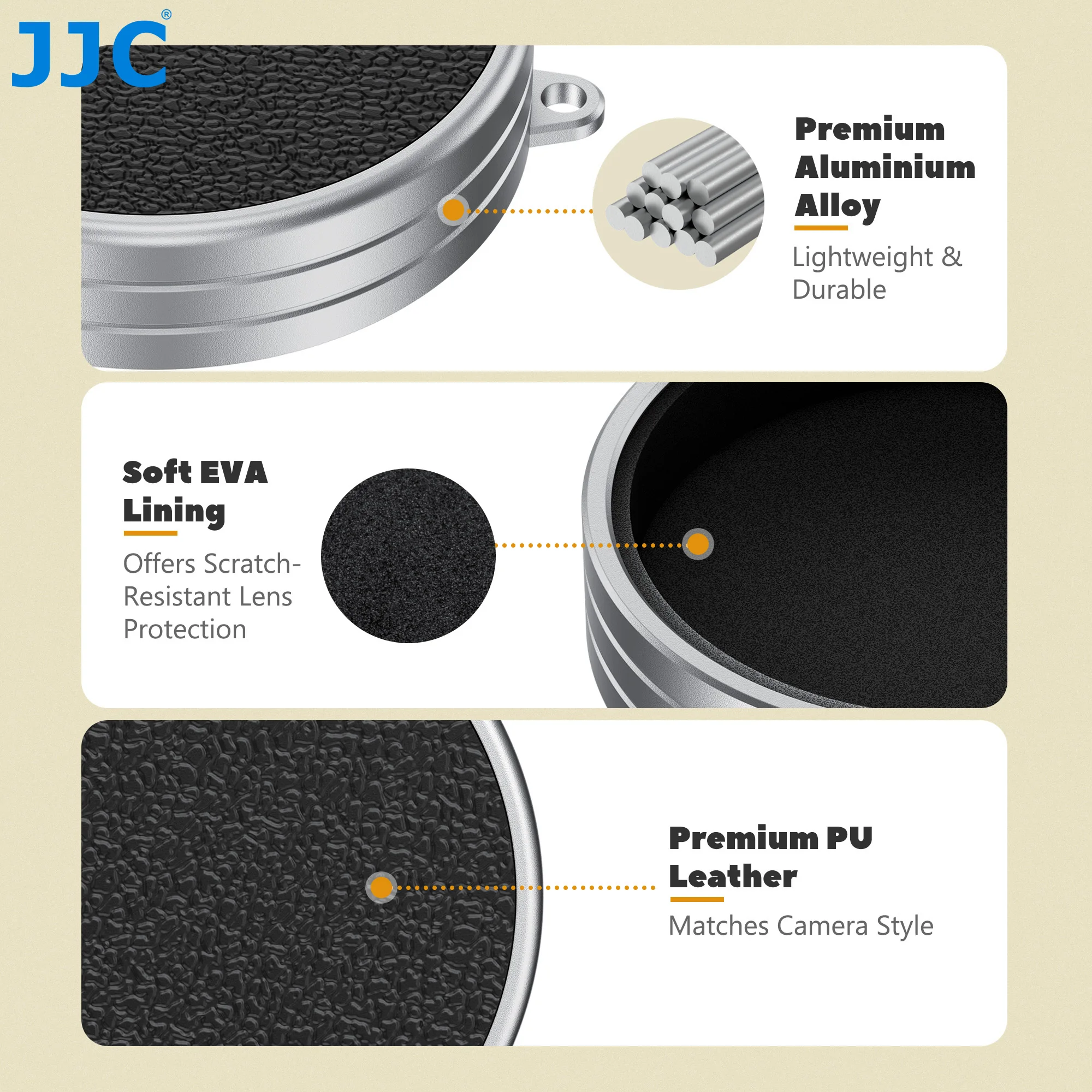 JJC ฝาครอบเลนส์อลูมิเนียมสําหรับ Fujifilm X ครึ่งน้ําหนักเบากล้อง LEN ฝาครอบ Thumb Grip L-Shaped Hand Grip Fujifilm X อุปกรณ์เสริมครึ่ง